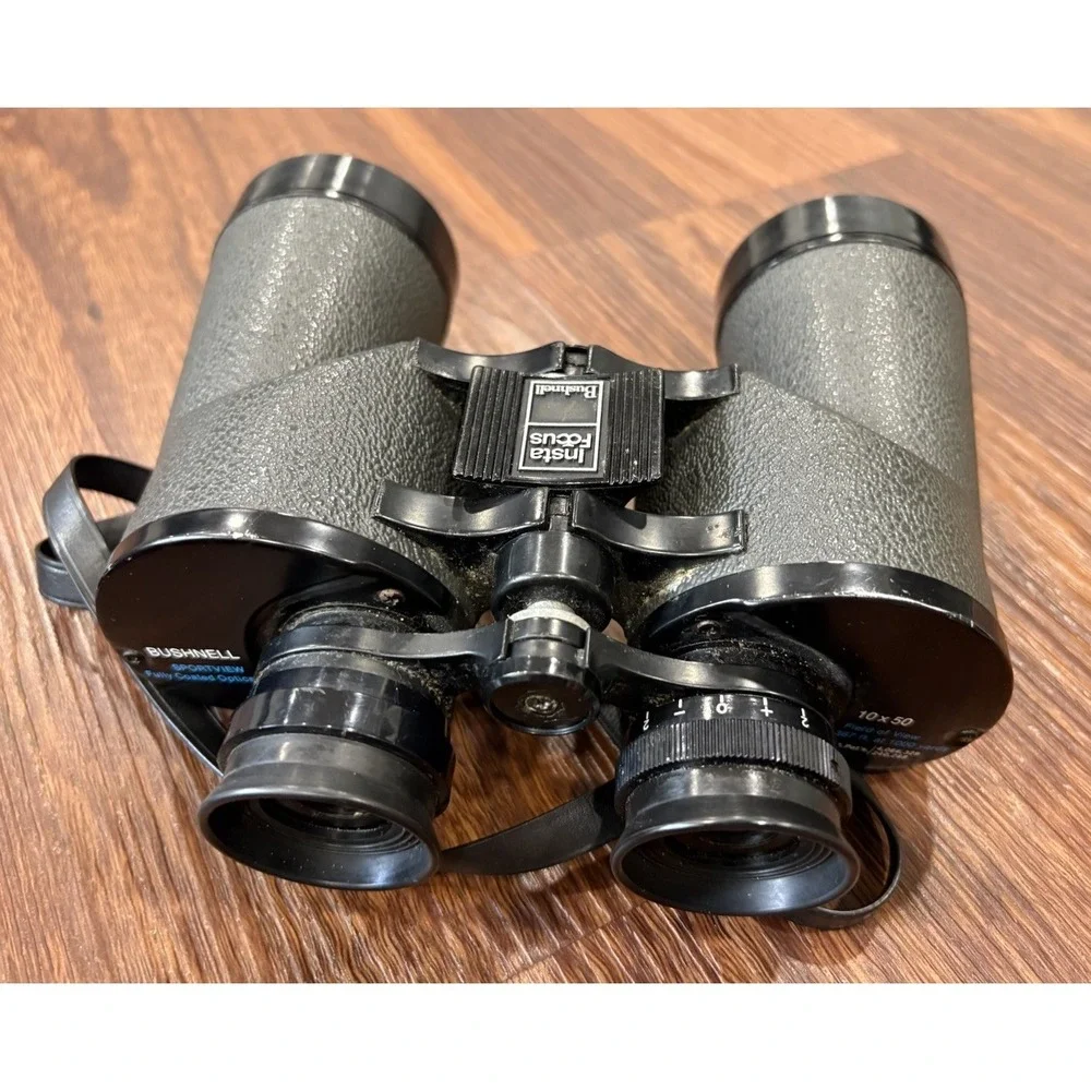 Vintage‎ Bushnell Insta-Focus 10x50 Binoculars 367 ft at 1000 yds Case & Strap